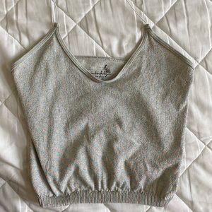 Sparkly silver and colorful crop top